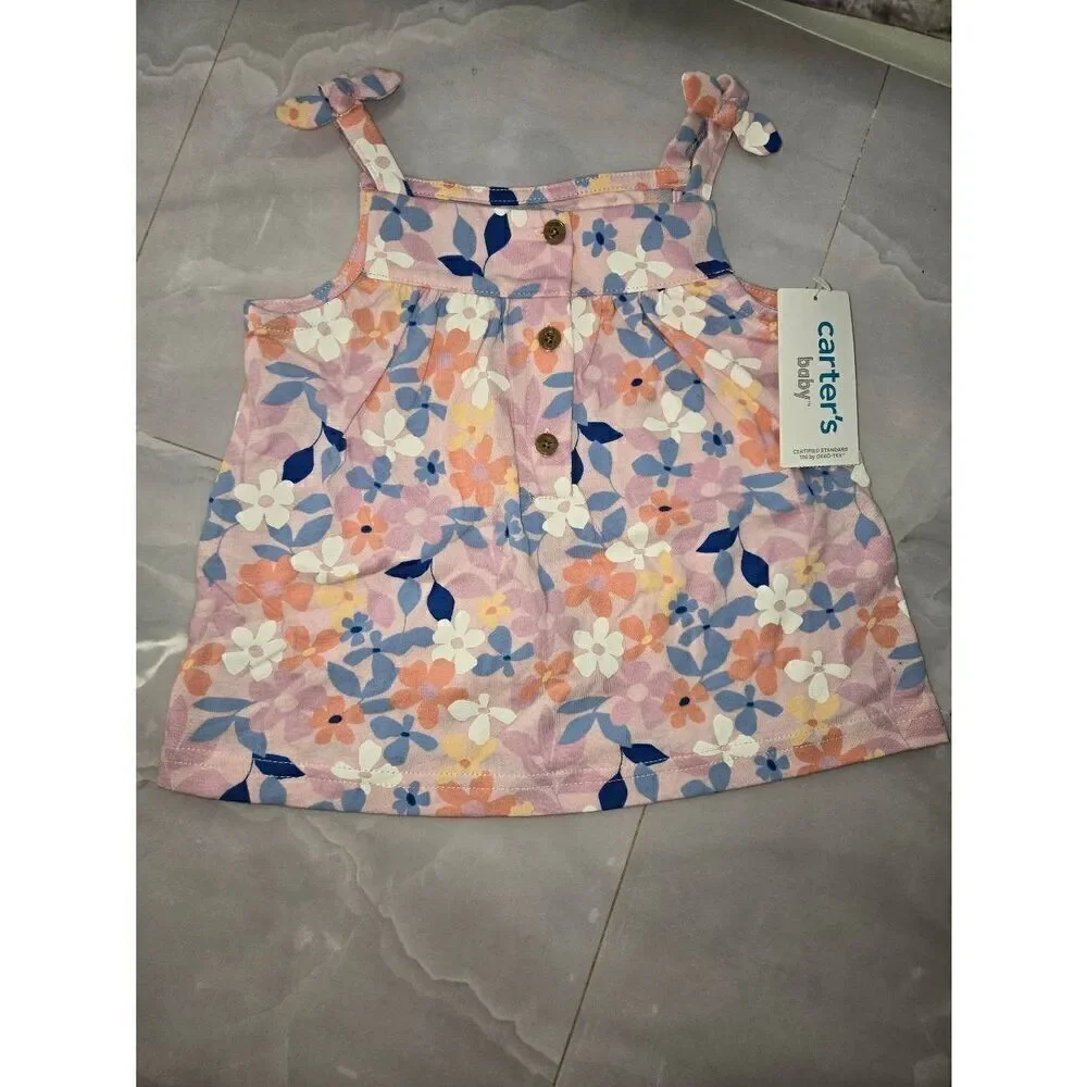 Carter's Baby Girls Size 18 Months Pink Floral 2-Piece Set